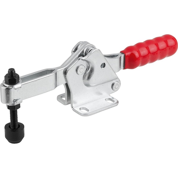 Toggle Clamp, Horizontal Foot, Standard, F2=2500, Adjustable Clamping Spind M06X50, Steel Electro
